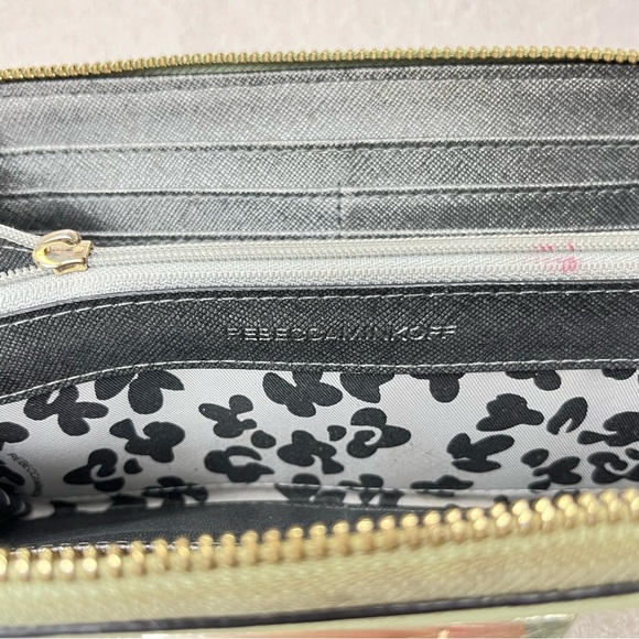 Rebecca Minkoff Saffiano Leather Zip Women’s Wallet-Mint Green-Designer-Luxury - Picture 8 of 12